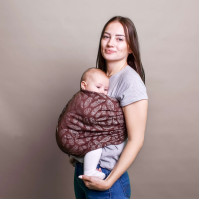 Слінг з кільцями бавовна жакард шоколадний Feathers