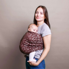 Слінг з кільцями бавовна жакард шоколадний Feathers