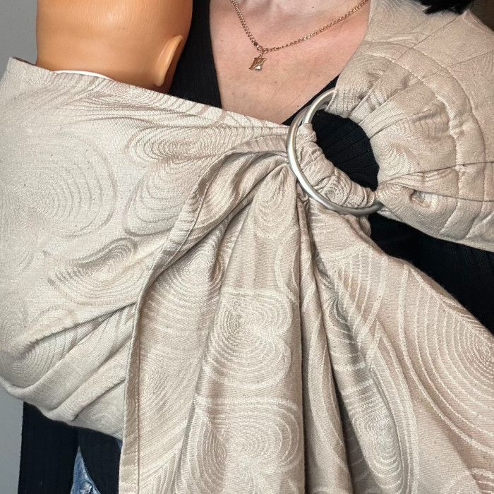 Бавовняний жакардовий слінг з кільцями Hearts капучино
