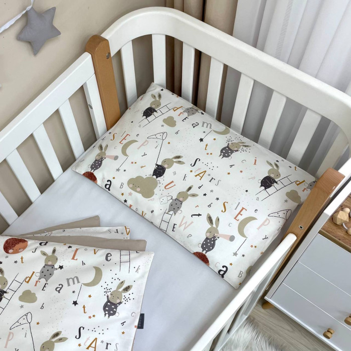 Змінна постіль Baby Mix Зайці на драбинці бежевий