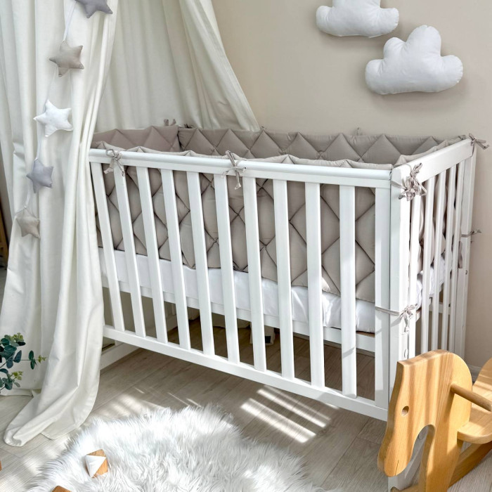 Комплект постільної білизни для новонародженого Baby Mix Зайці на драбинці бежевий