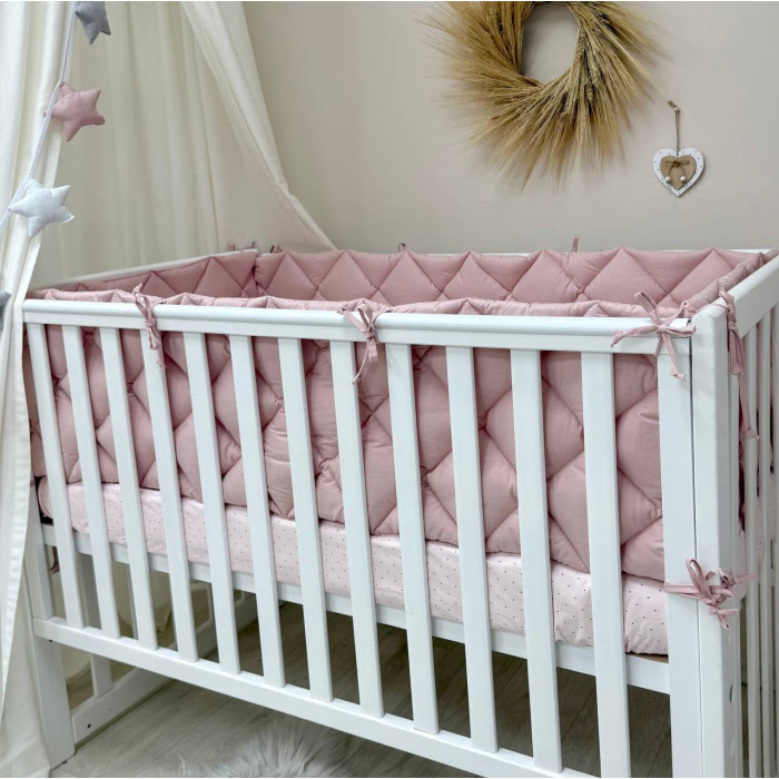 Комплект постільної білизни для новонародженого Baby Mix Перо пудра, колір пудра
