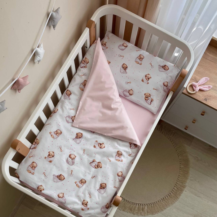 Змінна постіль Baby Mix Ведмедик у ковдрі на білому