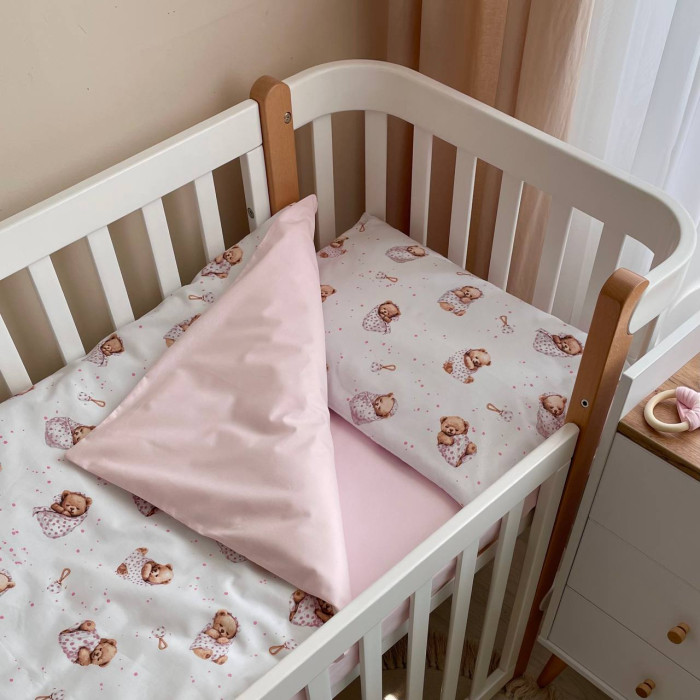 Змінна постіль Baby Mix Ведмедик у ковдрі на білому