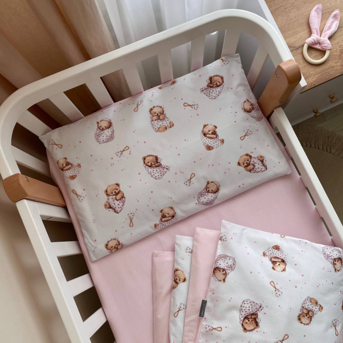 Змінна постіль Baby Mix Ведмедик у ковдрі на білому