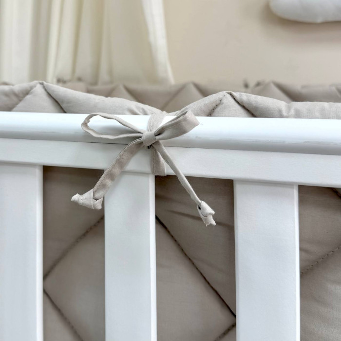 Комплект постільної білизни для новонародженого Baby Mix Сіро-бежеві сердечка
