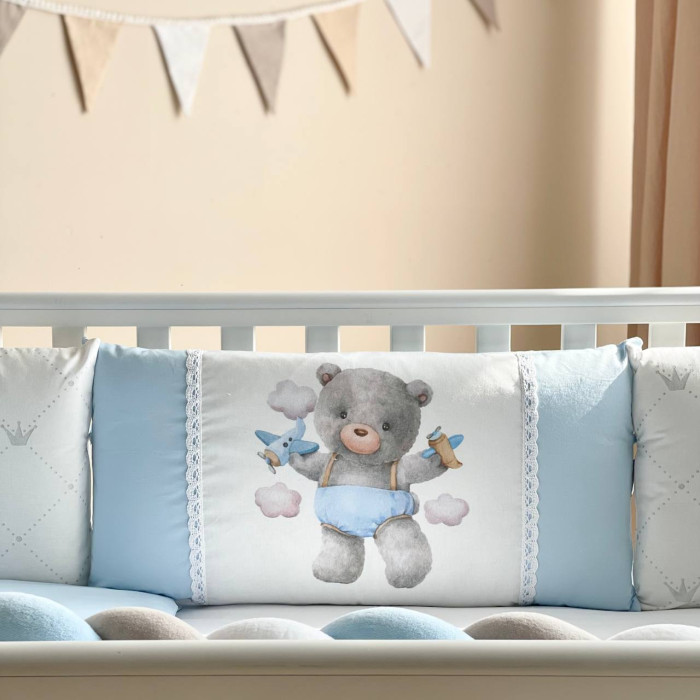 Комплект постільної білизни для новонародженого Kids toys Ведмедик блакитний NEW