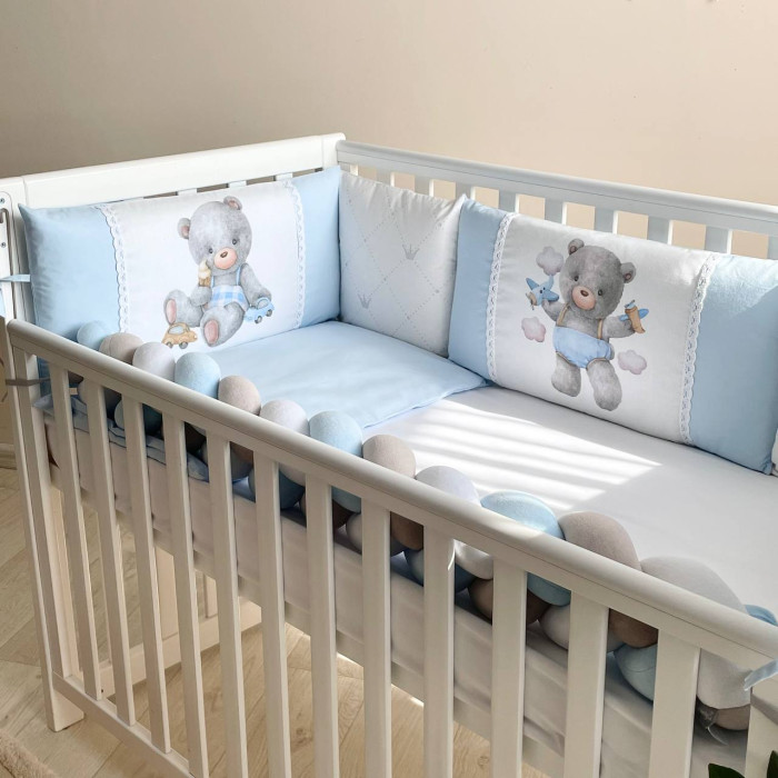 Комплект постільної білизни для новонародженого Kids toys Ведмедик блакитний NEW