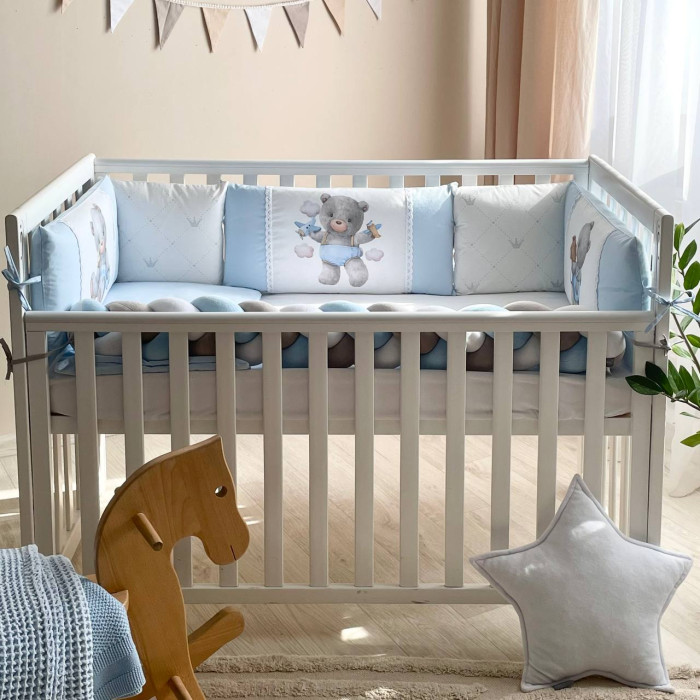 Комплект постільної білизни для новонародженого Kids toys Ведмедик блакитний NEW