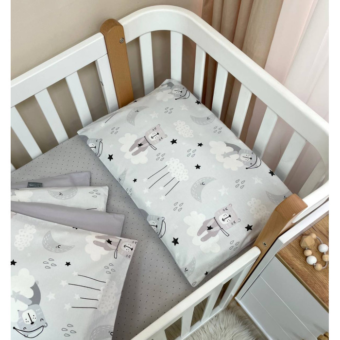 Змінна постіль Baby Dream Коти у хмарах сірий