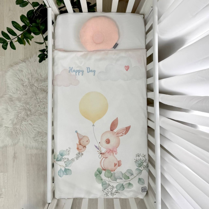 Змінна постіль Happy Day пудра (простирадло 60х120, підковдра 80х100, анатомічна подушка)