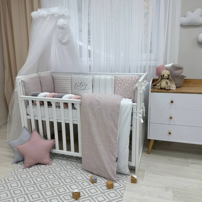 Комплект постільної білизни для новонародженого Арт Дизайн Cutey, колір пудрово-ліловий