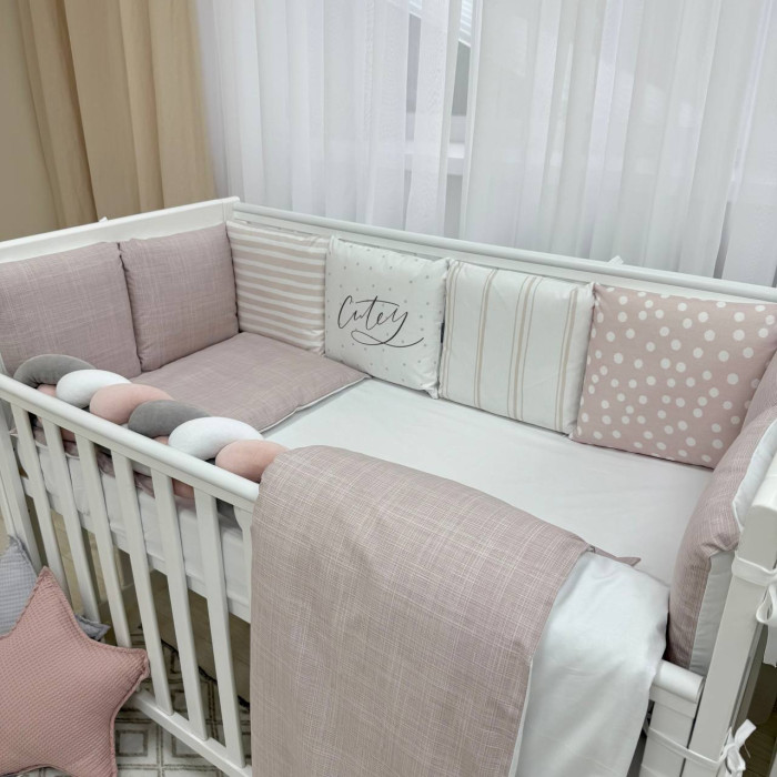 Комплект постільної білизни для новонародженого Арт Дизайн Cutey, колір пудрово-ліловий