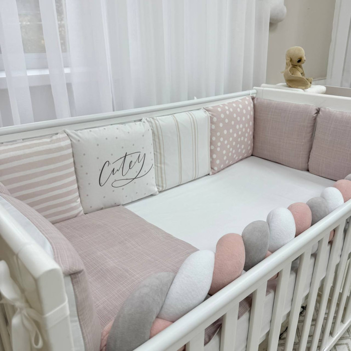 Комплект постільної білизни для новонародженого Арт Дизайн Cutey, колір пудрово-ліловий