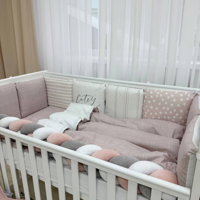 Комплект постільної білизни для новонародженого Арт Дизайн Cutey, колір пудрово-ліловий