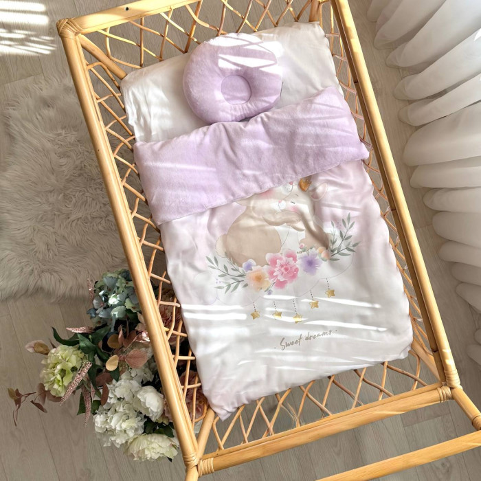 Плед+ковдра 2 в1 Колекція №8 Зайка з мамою