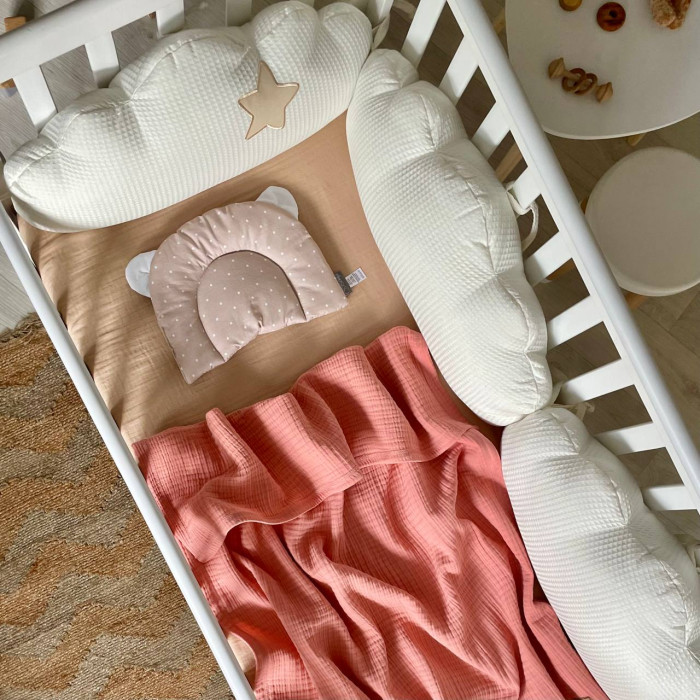 Плед муслін жатка лосось без бахроми