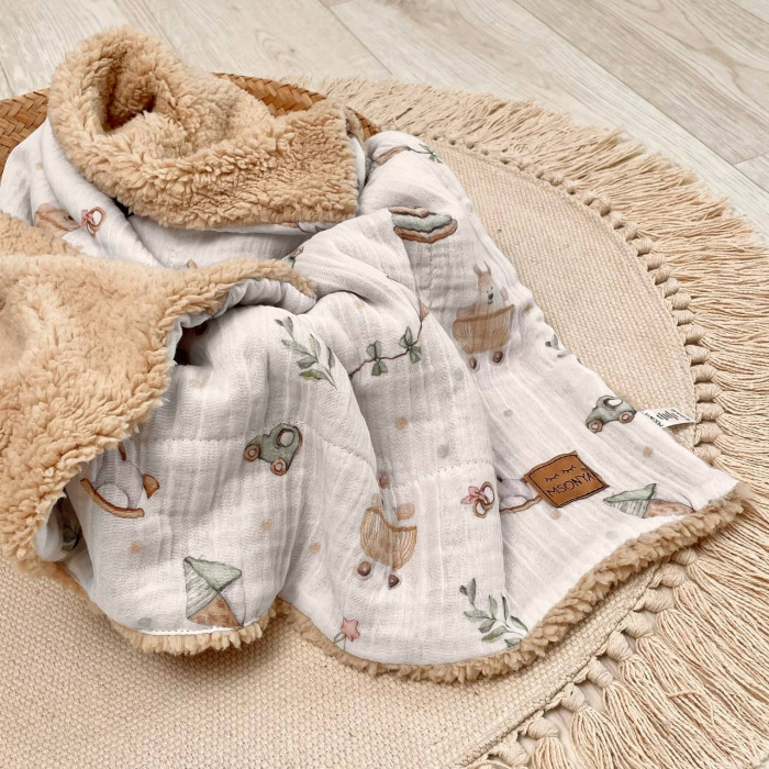 Плед муслін на хутрі Teddy Іграшки