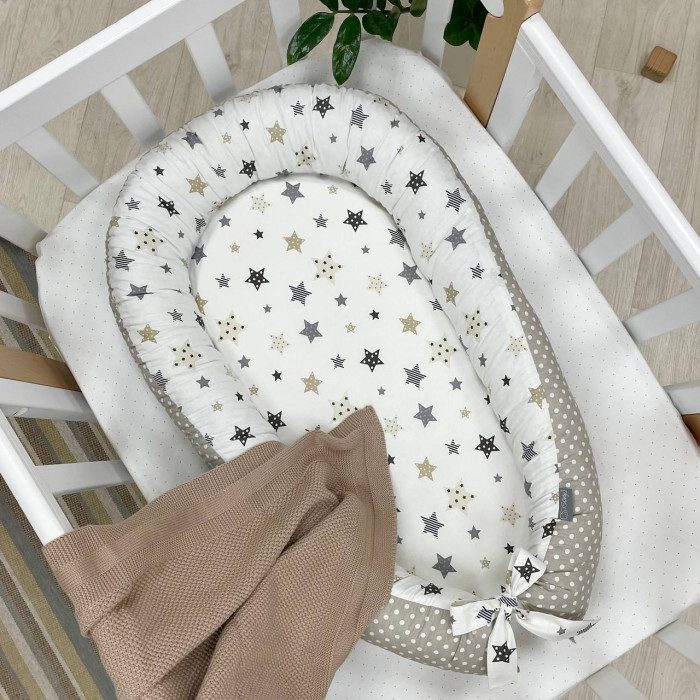 Кокон Baby Design Старс сіро-бежевий