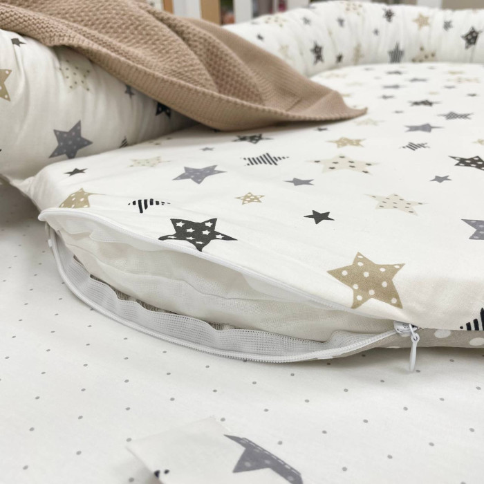 Кокон Baby Design Старс сіро-бежевий
