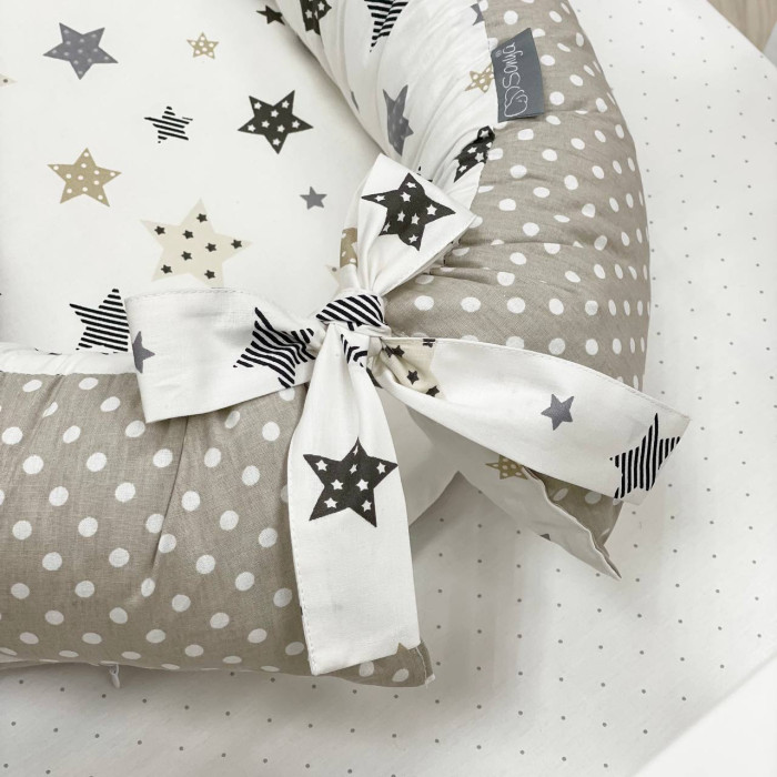 Кокон Baby Design Старс сіро-бежевий