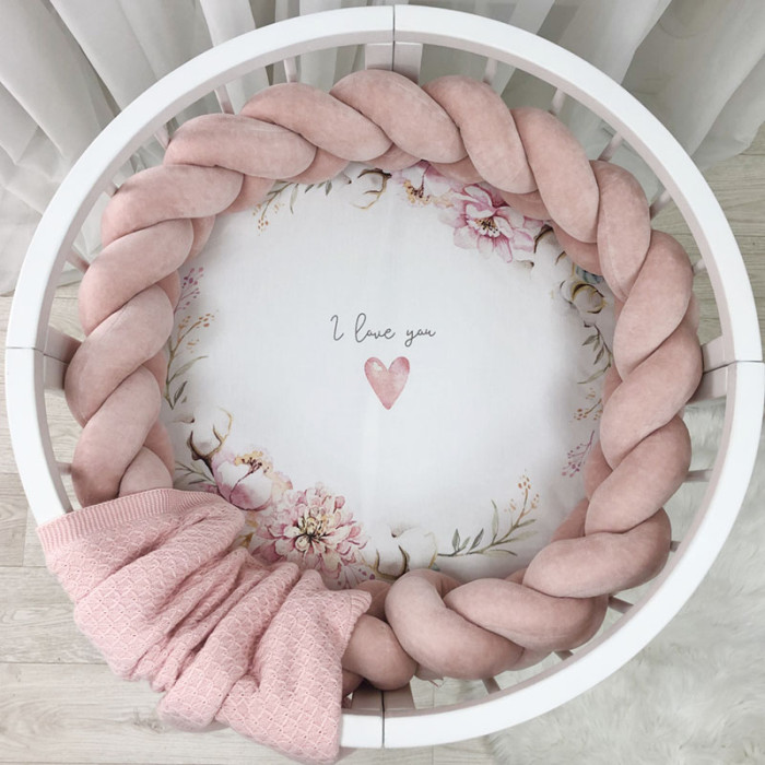Простирадло дитяче коло з друком Heart and flowers 70х70