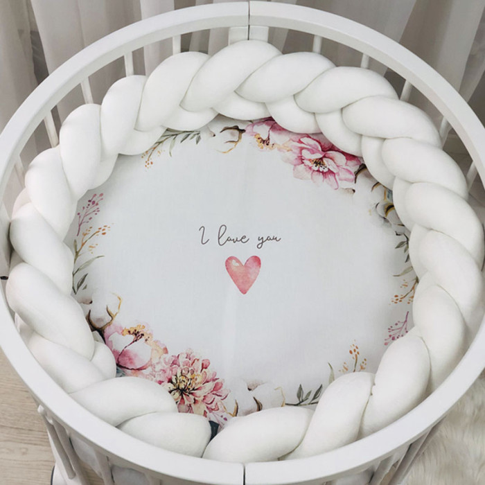 Простирадло дитяче коло з друком Heart and flowers 70х70