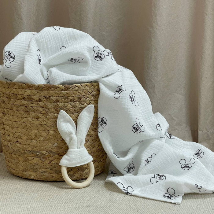 Пелюшка муслін Міккі Маус з вусами