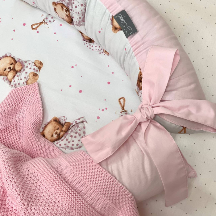 Кокон Baby Design Ведмедик у ковдрі на білому