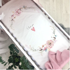 Простирадло дитяче з друком Heart and Flowers