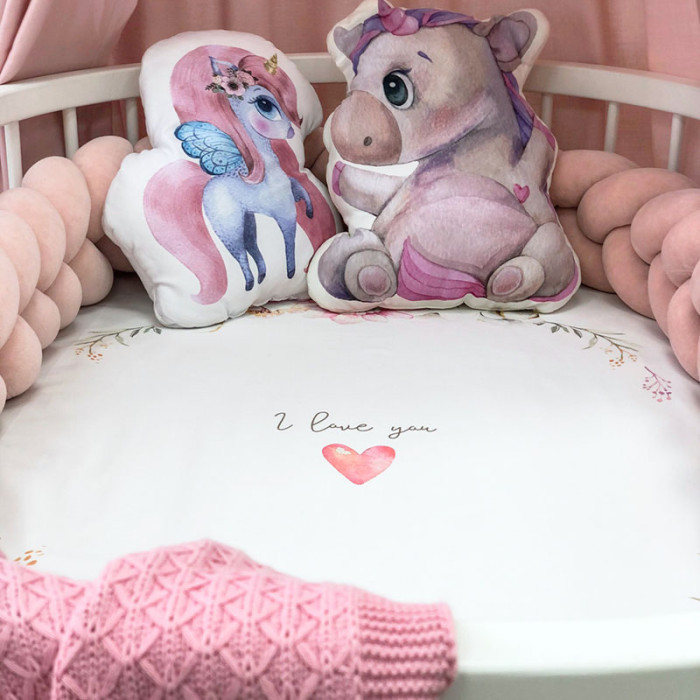 Простирадло дитяче з друком Heart and Flowers