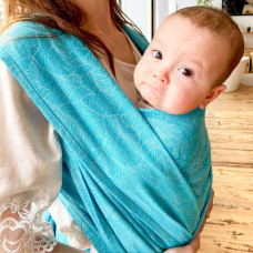 Тканий жакардовий слінг шарф бірюзовий Leaf Розмір 5