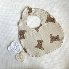 Слинявчик муслін Жатка 2-сторонній Teddy на молочному бежевий